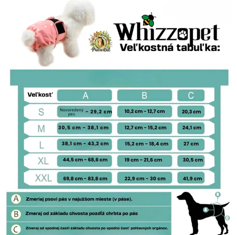 Whizzopet psia plienka a hármajúce nohavičky - Farba: Ružová, Veľkosť: L
