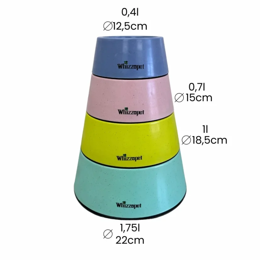 Whizzopet bambusová psia miska - Farba: Modrá, Veľkosť: 1,75 L (Ø22 cm)
