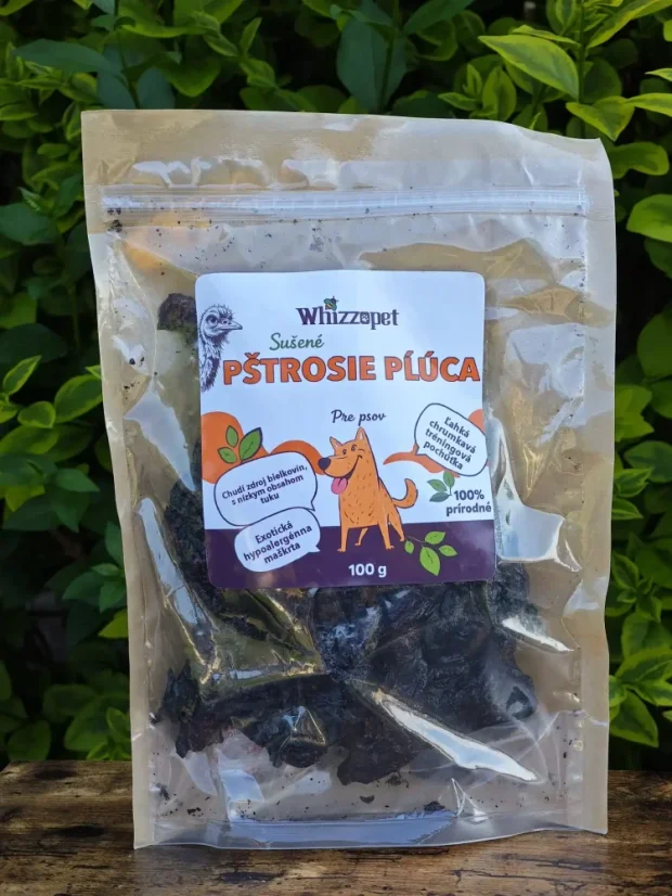 Sušené pštrosie pľúca – pochúťka pre psa